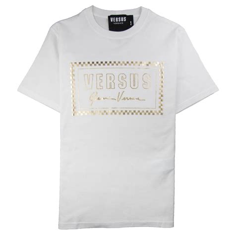 versus versace printed weiß|Versace shirts.